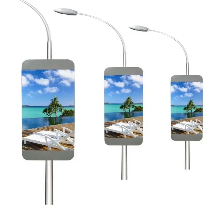 Wifi 3G 4G Wireless Outdoor Double Side Road Pillar Advertising Road Pillar Digital Signage Street Light Pole LED Screen Display