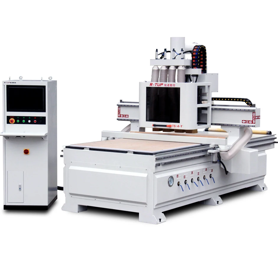 
TS-4-Y 0.1MM Processing Precision 1325 3D Wood cnc router machine with pressure roller 