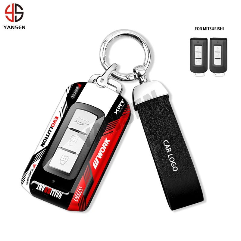 ABS Racing Key Cover Case Shell For Mitsubishi Outlander Lancer Eclipse EX ASX Cross Colt Pajero Grandis Keychain Accessories