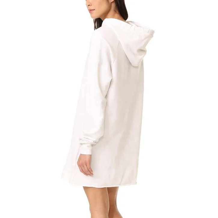 OEM new design women longline hoodie rolled hem oversized hoodie dress