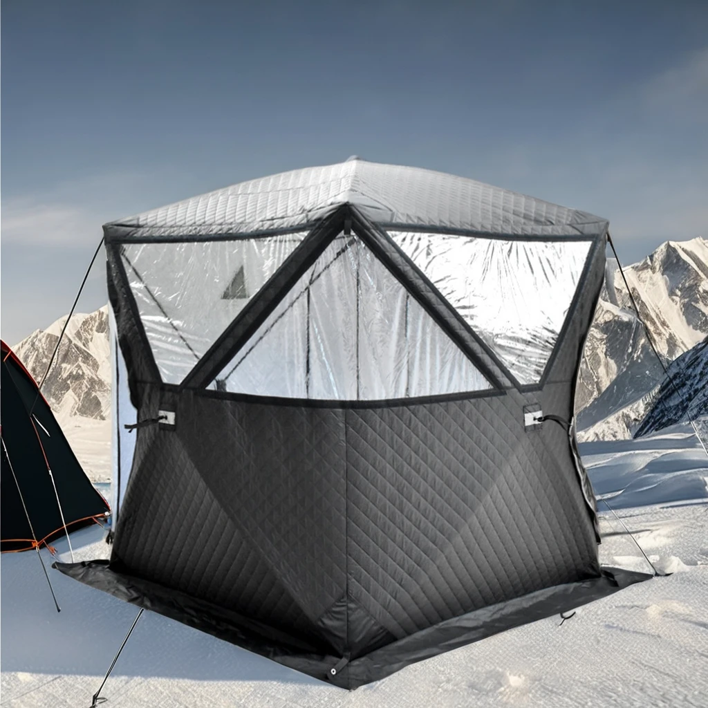 Top Quality Pop Up Camp Sauna Tent Room Portable Hiking Insulated Camping Ice Cube Winter Fishing Tent Extra Large Insulated