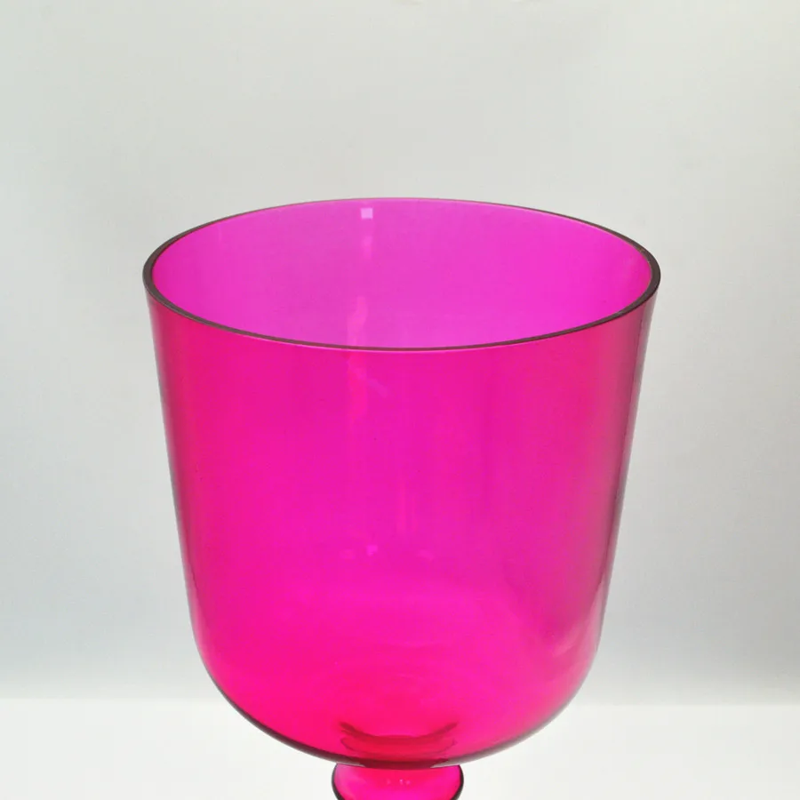 HF Magenta Pink Hand-held Quartz Crystal Singing Grail Bowl for Sound Healing and Therapy