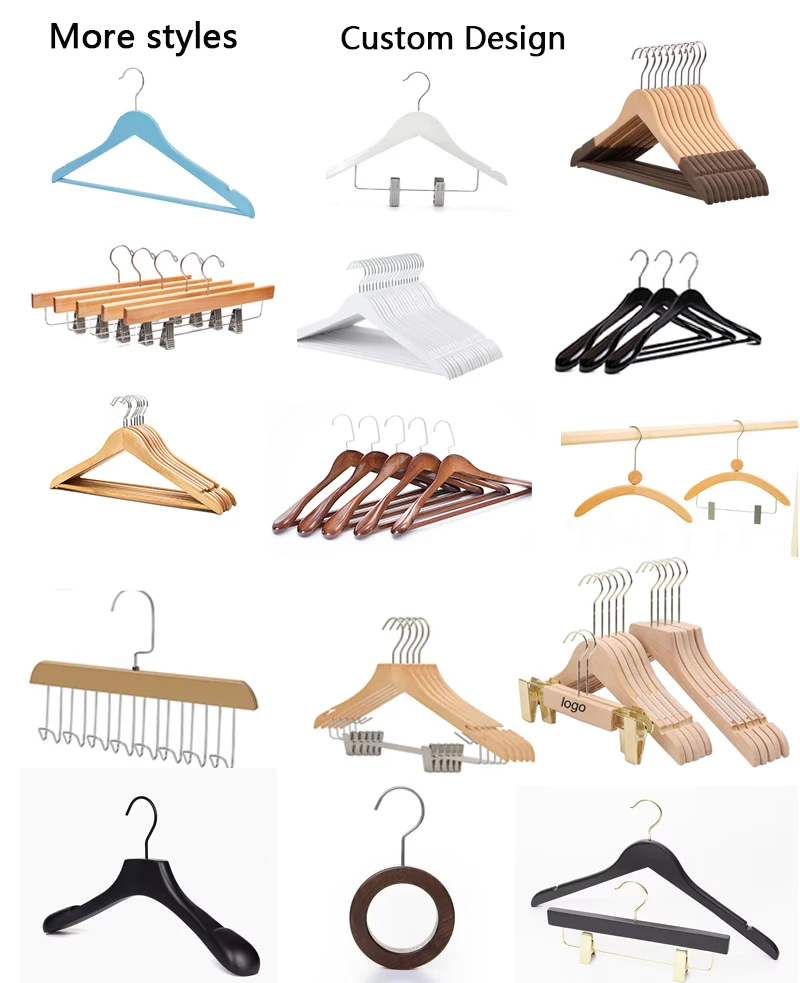 Wooden Clothes Hangers Manufacturer Clothing Store Anti-Slip Solid Wood Flocking Hanger Hotel Clothes Rack Velvet Wood Hangers