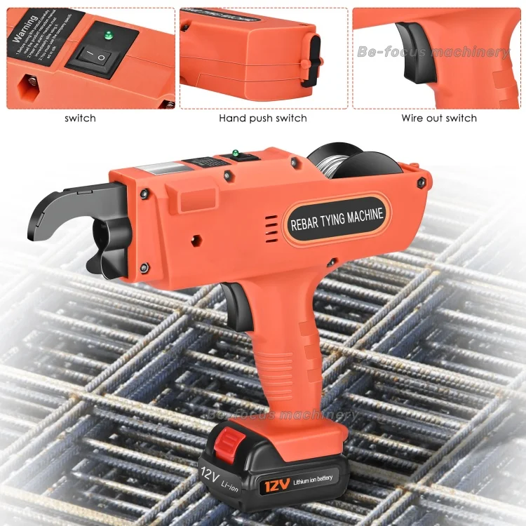Electricity Power Source Wire Tie Twister,Rebar Tying Gun Tool,Max Rebar Tying Machine