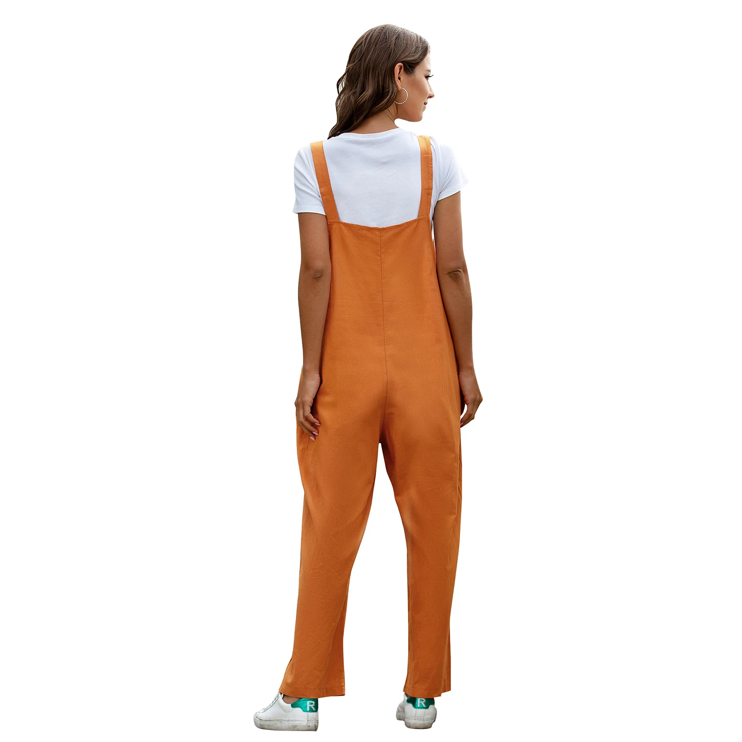 Новинка 2021, Женский Повседневный Длинный свободный комбинезон в стиле ретро, однотонный, на выбор, прямые широкие брюки, брюки