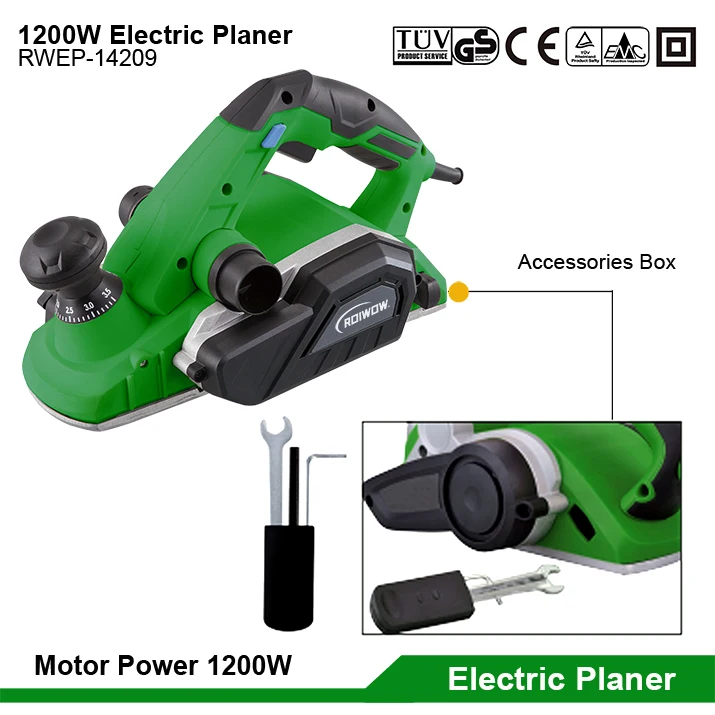 1200W Handheld Electric Planer Machine Table Type Professional Woodworking Planer Tools Blades Portable Power Wood Planers 110MM
