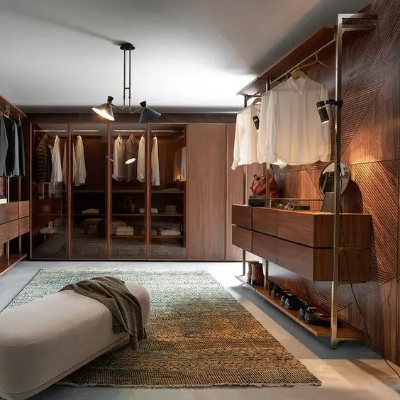 Custom Design Simple Style Rattan net Doors Closet Wooden Wardrobes Wood Veneer