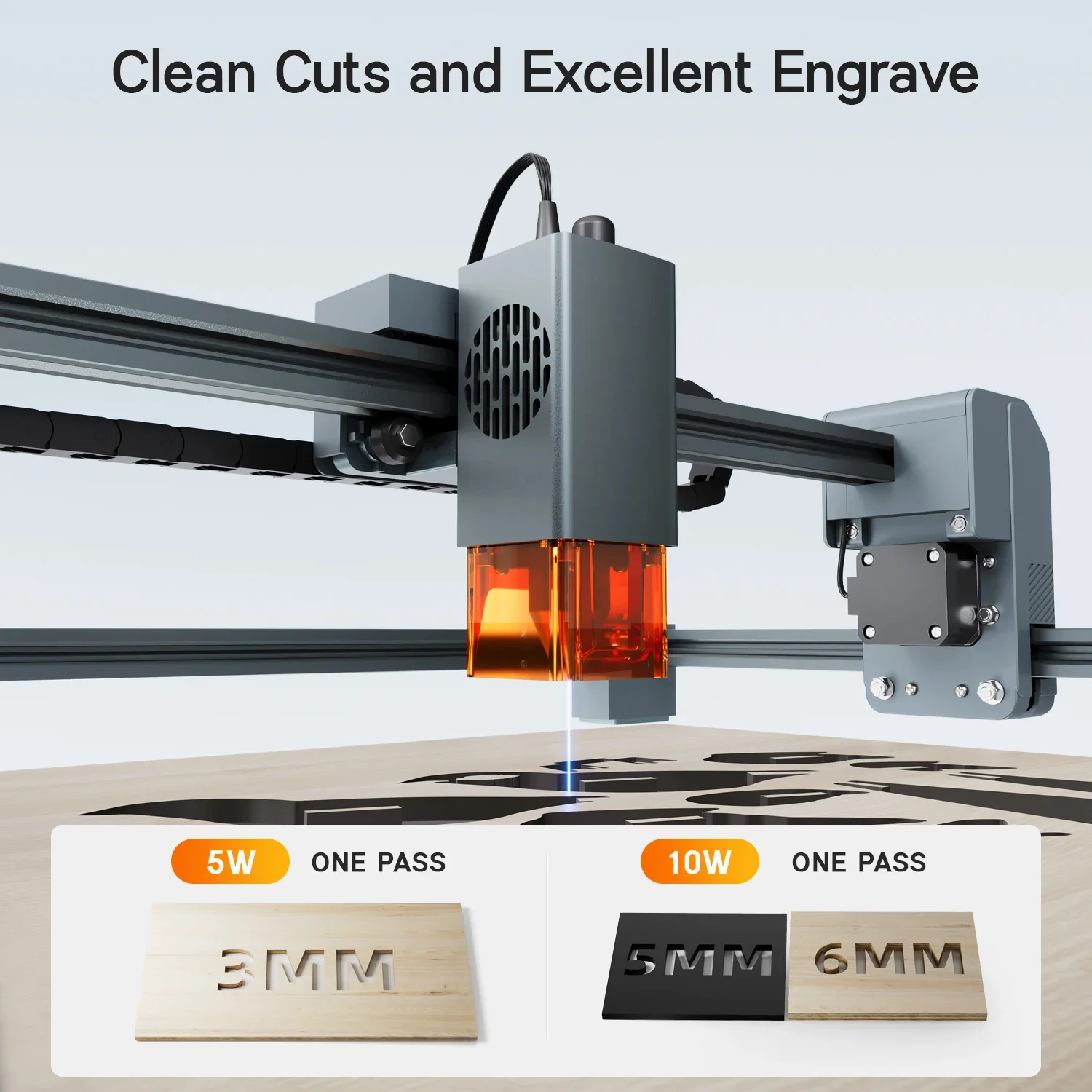 10W Wood Laser Engraver Acrylic Laser Engraving Machine for Stamps Souvenirs Rubber & Paper-Versatile Laser Engraving Materials