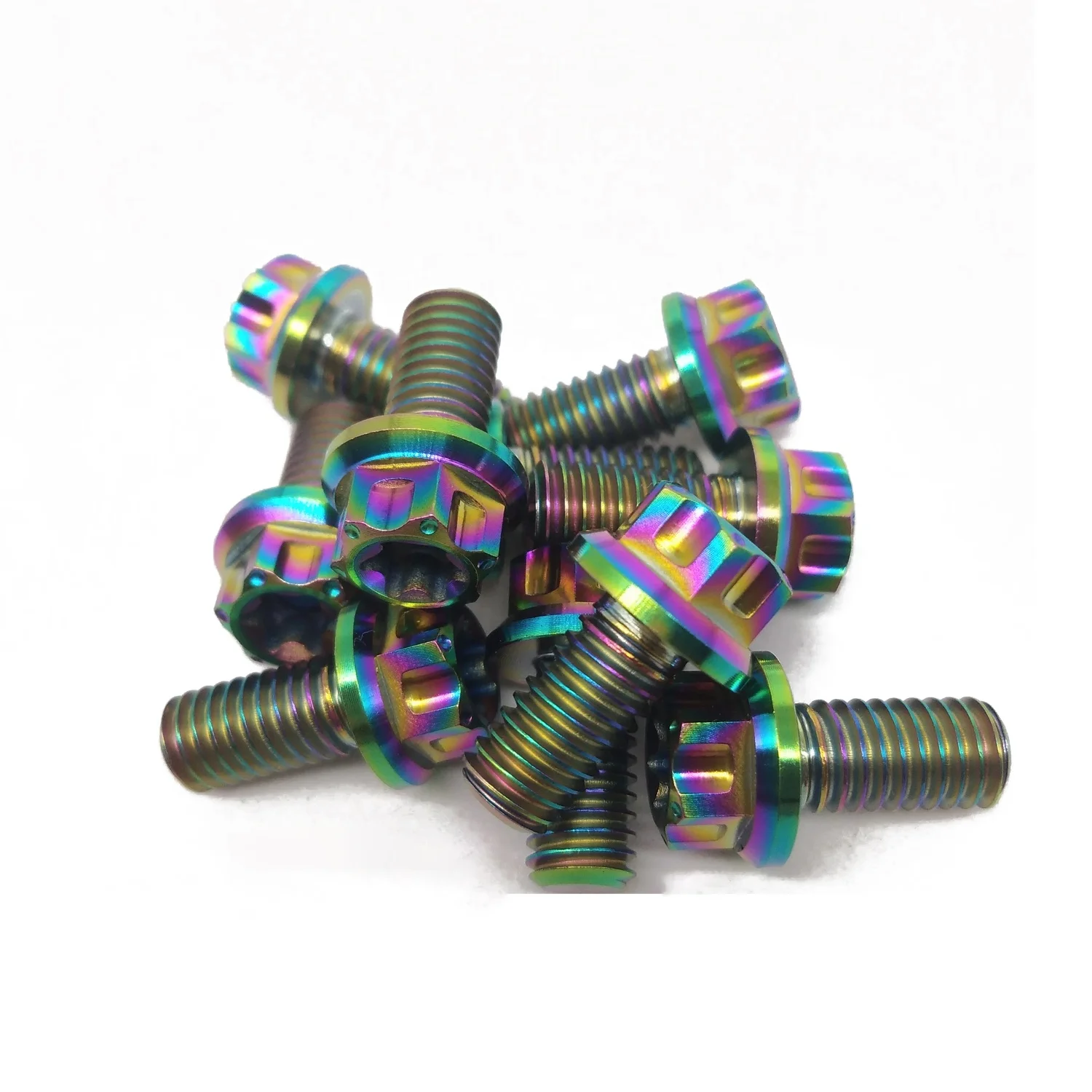 M6 M7 M8 M10 M19 M21 Motorcycle Grade 5 Hexagon Flange Bolts Din 6921 Hex Flange Head Titanium Bolts