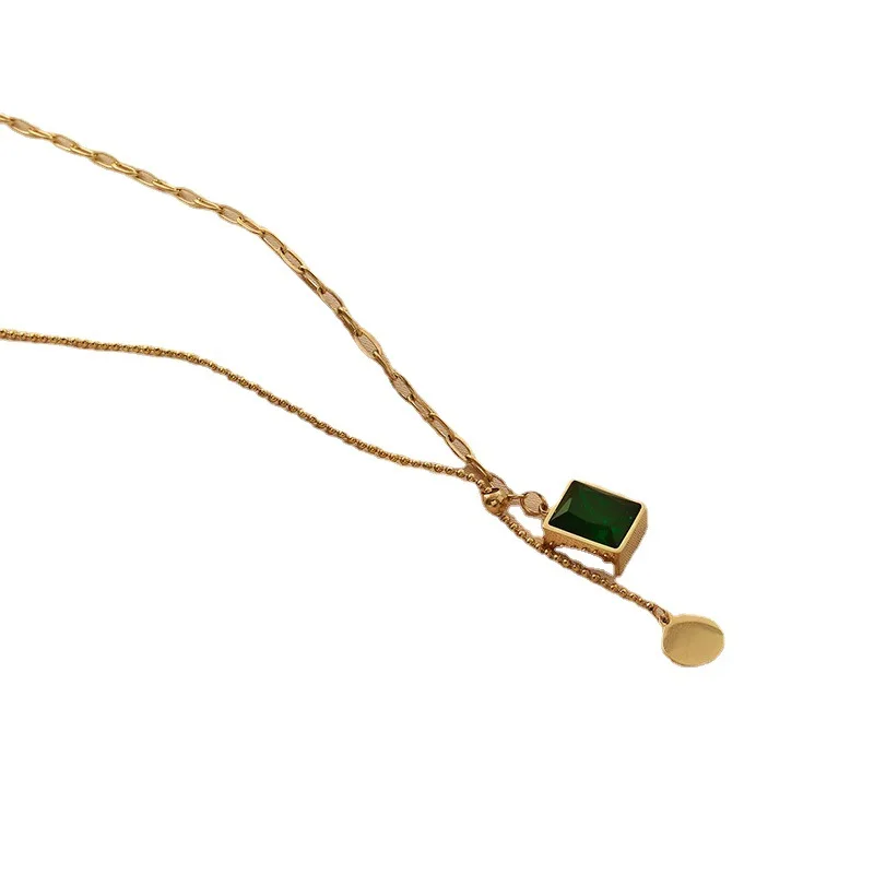 Fashion Design Electroplating Jewelry Cubic Zirconia Pendant Necklace Women Daily Wear Fashion Necklace
