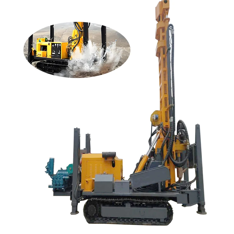 Pneumatic drilling rig 300m depth water well drilling rig with good price self-developed and save time and labor drilling rig