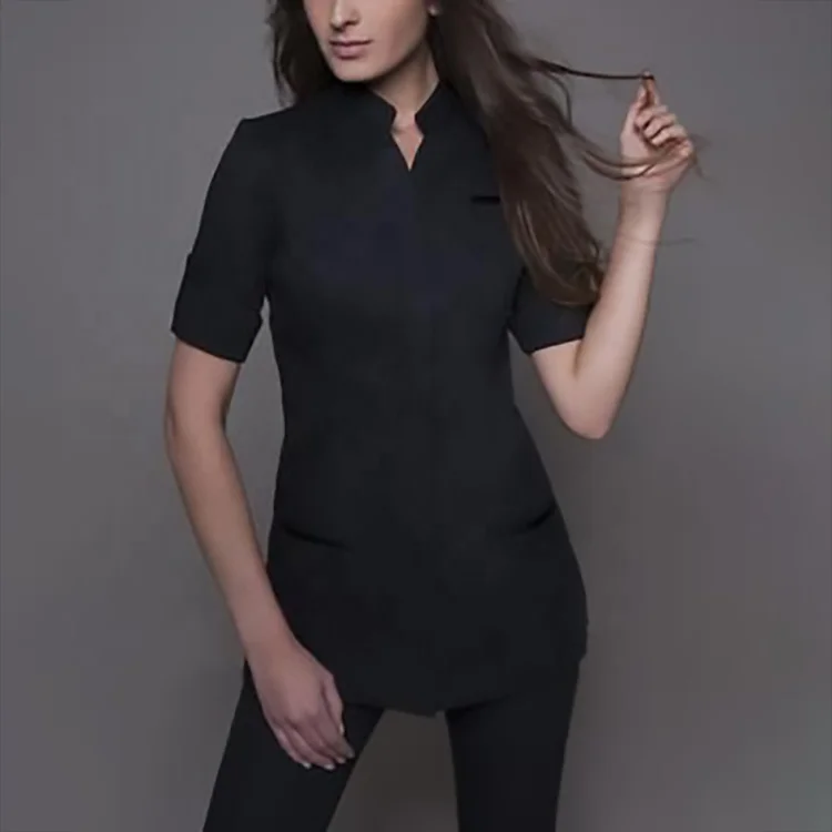 Professional Customized Tunic spa clothing beauty salon uniform Women Spa Salon Uniform Sets