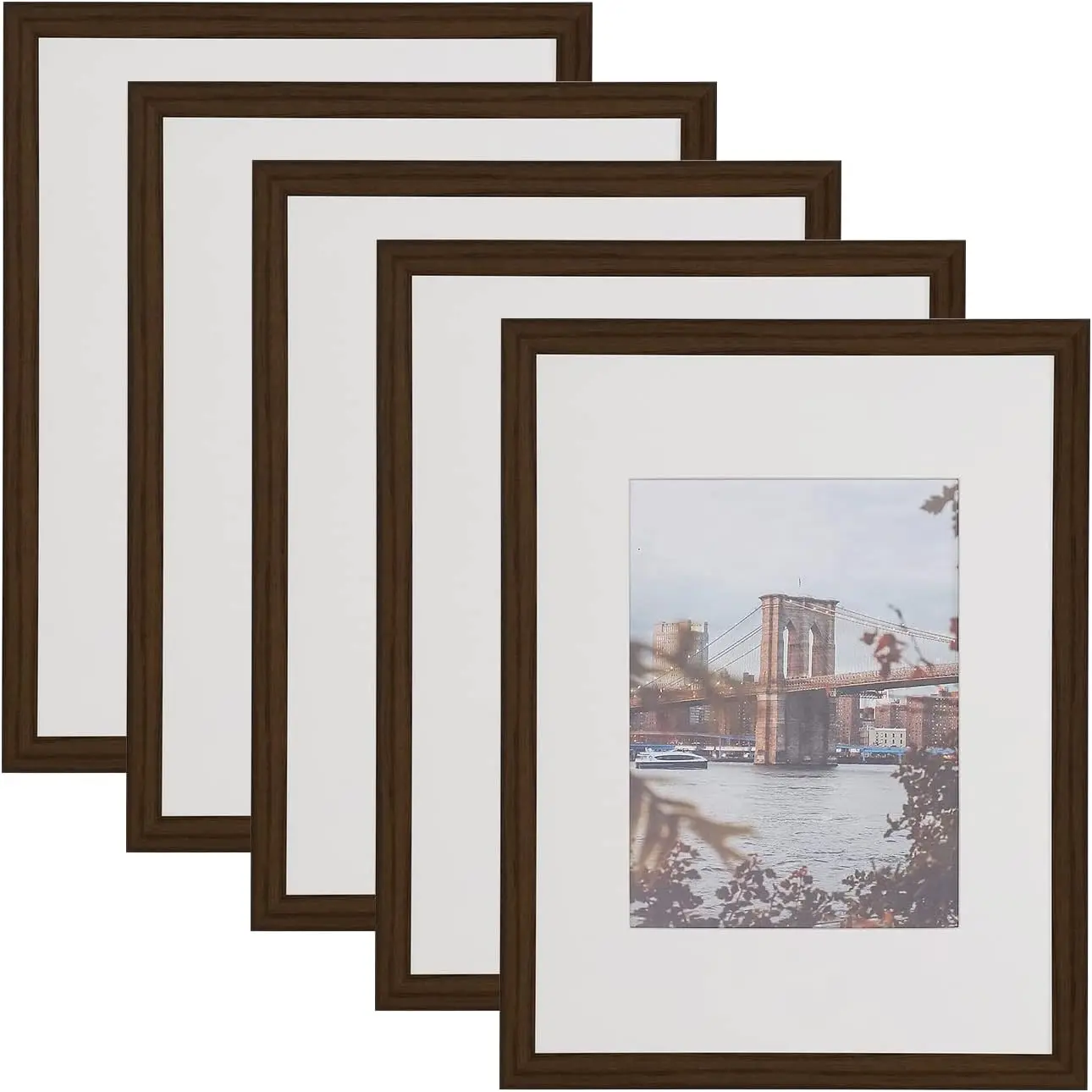 picture Frames Set Display Pictures 8.5x11 with Mat or 12x16 Without Mat, Suitable For Hanging Wall Gallery Photo Frame