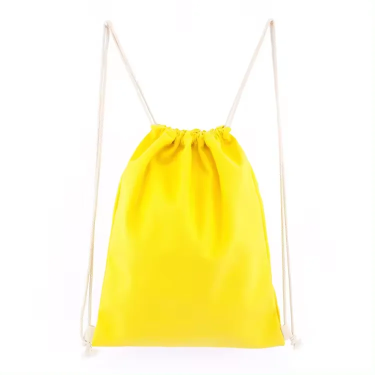 Durable Reusable Cotton Canvas Backpack Drawstring Tote Bag For Diy Crafts School Promotion Heat Transfer Printing Advertising