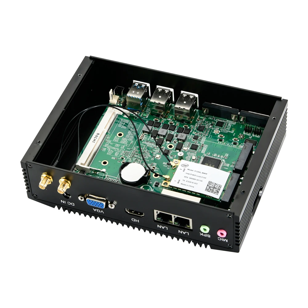 Dual LANs HD VGA portable mini pc GPIO DDR3L Linux Intel J1900 barebone server 4G SIM card 8-bit used gaming computer