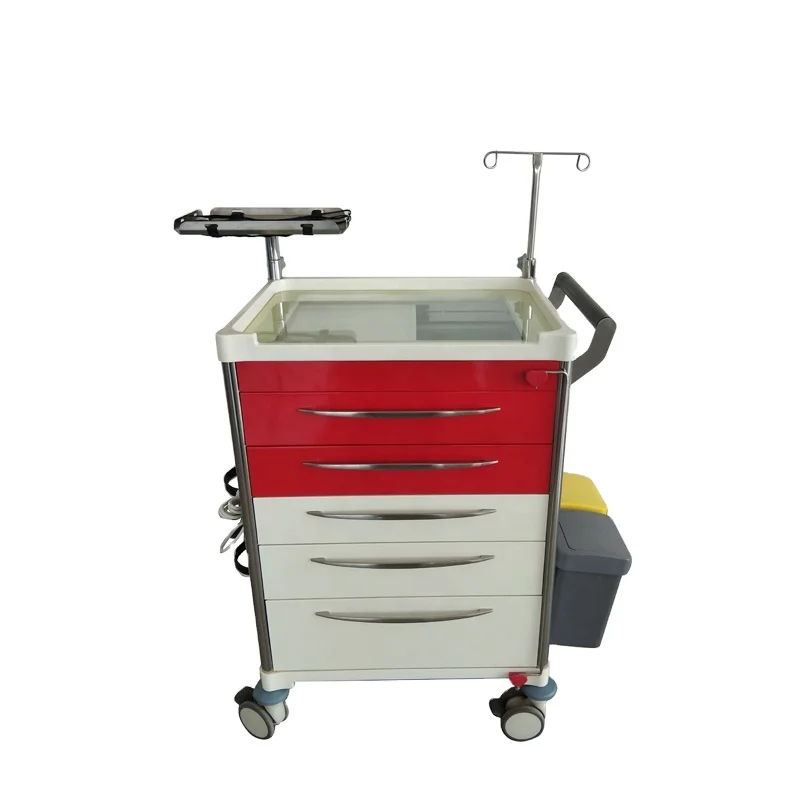 Больничная аварийная тележка, многофункциональная металлическая съемная аварийная тележка, тележка для больниц или клиник, тележка для аварийной ситуации