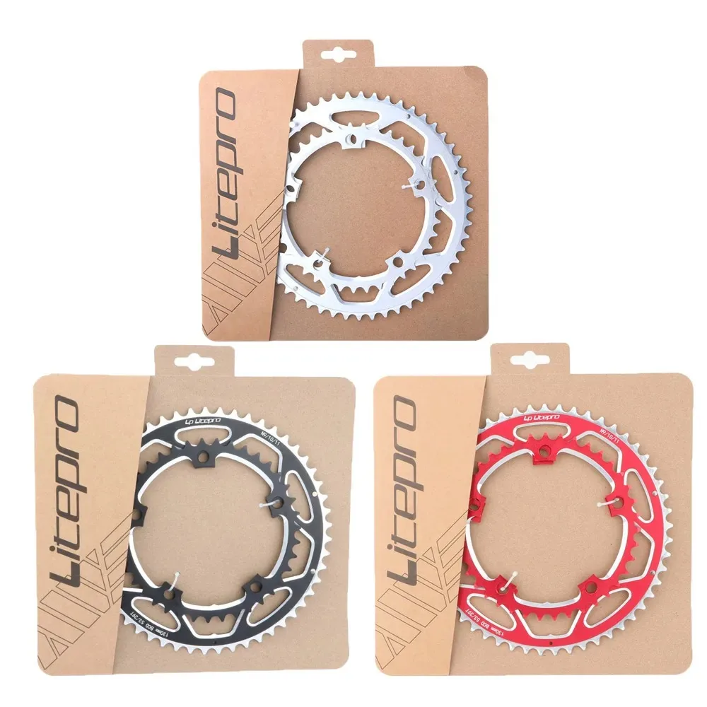 BMX 39-53T 9 10 11 Speed Double Speed Chainring For Road Bike Chainwheel Anode BCD 130 Chain Wheel Litepro