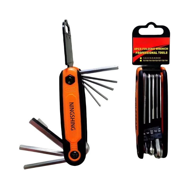 2024 new arrival hand tool portable set wrench  multi folding hex allen key wrench