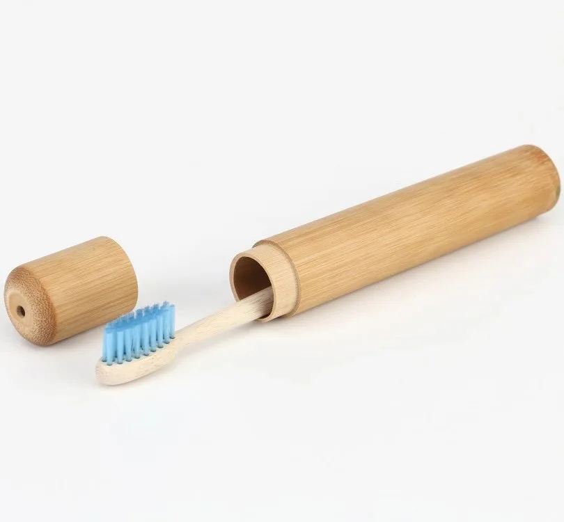 100% Eco-friendly Natural Sustainable reusable travelling bamboo toothbrush store box toothbrush holder toothbrush put case