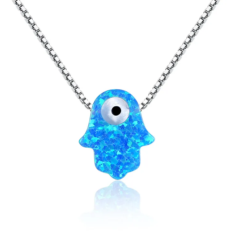 Qings 2020 Hot Selling Lucky Hand Fatima Pendant Necklace jewelry Zircon hamsa Necklace