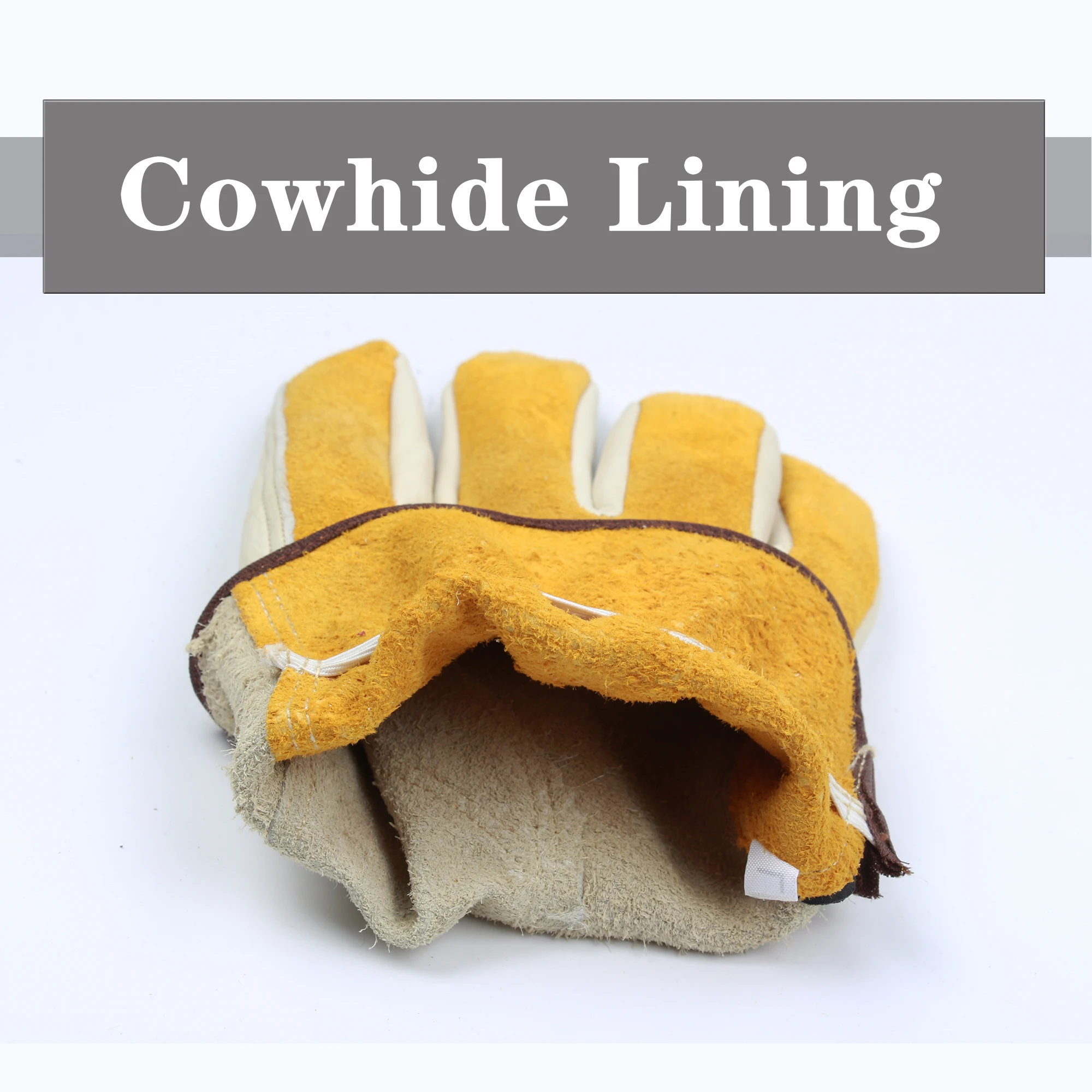 
Ozero brand Cow Yellow Leather Safety Work Gloves for Working 