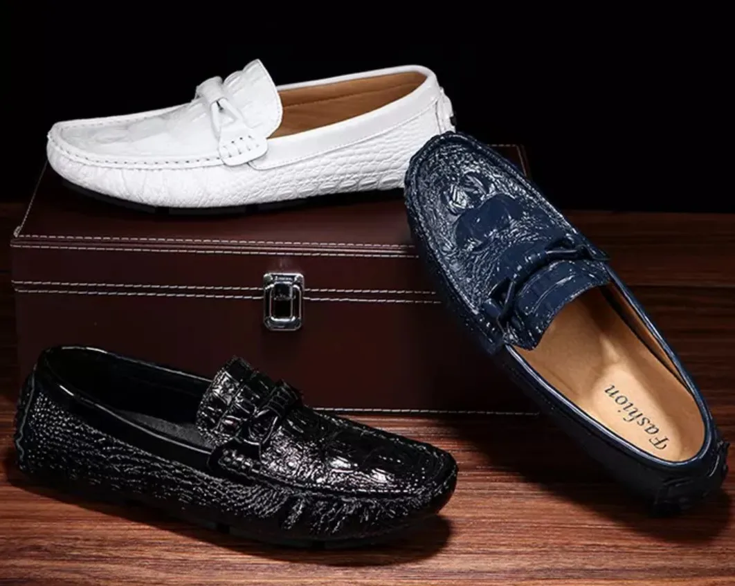2020 New Design Crocodile Grain Genuine Leather Mens Dress Leather Shoes