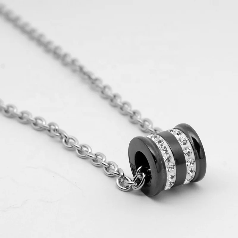 Fashion Jewelry Accessories Titanium Steel Hip Hop Style Cuban Zircon Necklace Pendant Necklace