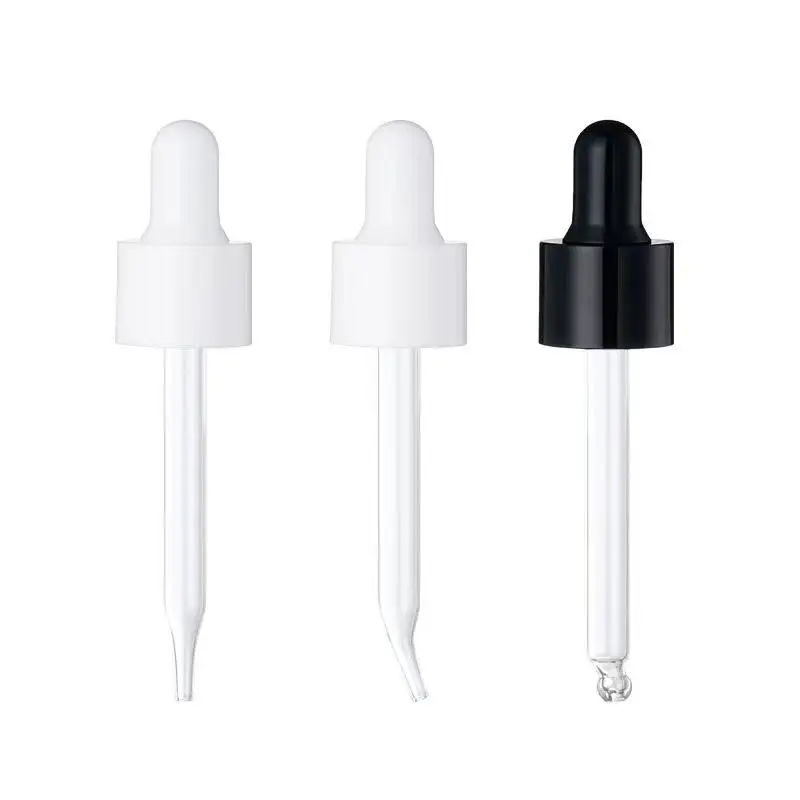 20/415 20/400 20/410 Aluminum Dropper Pipette Gold Silver Serum Dropper Screw Cap With Glass Straw Plastic Droplet