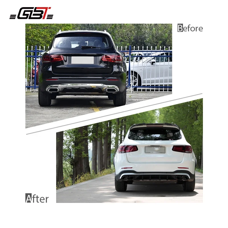 GBT New Facelift PP Car Front Bumper Support Air-Inlet Grille Fenders Exhaust Pipe Body kit For 2020-ON Mercedes-benz GLC W253