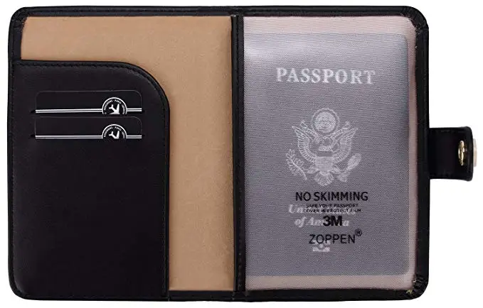 
Leather slim RFID Minimalist Secure Blocking Cover Id Card Case passport holder 