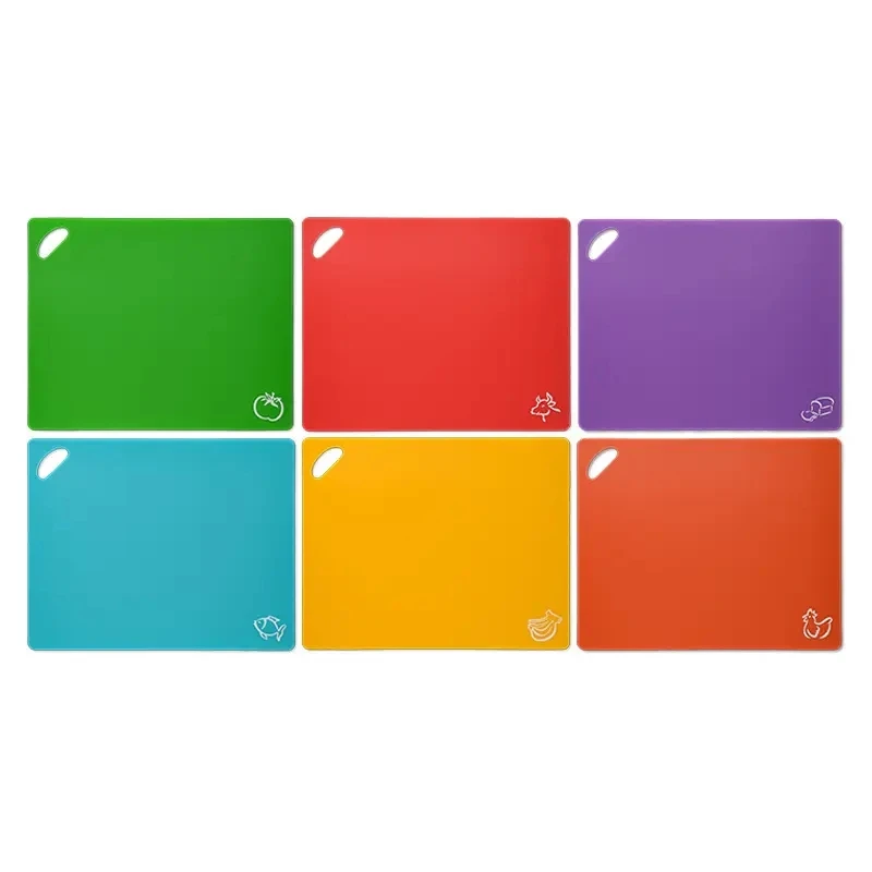 Chopping Board Set For Kitchen,Set Of 4 Small Cutting Boards With Index Color Coded Food Icon,Non-slip Bpa Free Approved