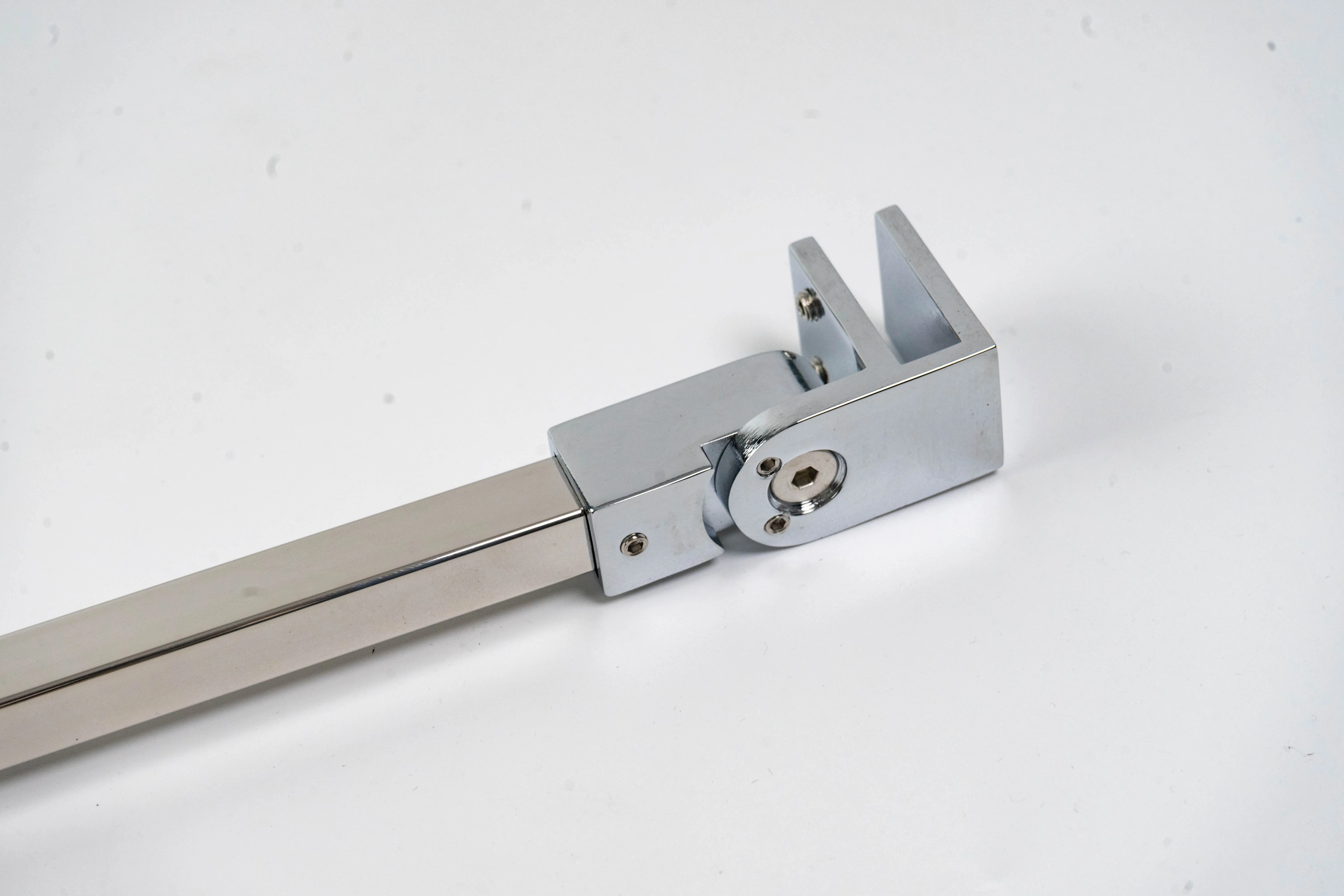 Stainless Steel Wall-to-Glass Support Bar, Frameless Shower Door Fixed Panel Support brackets Polished Steel Tube Tie Rod