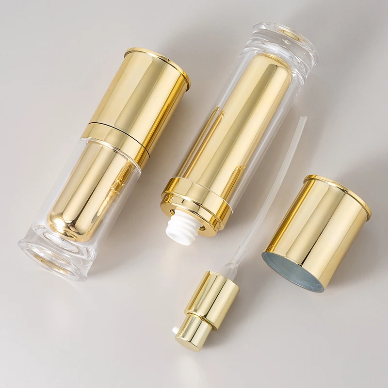 15g 20g 30g 40g 50g 30ml 50ml 80ml 100ml 120ml Factory PMMA Acrylic Gold Cosmetic Set Lotion Pump Bottle Cream Jar
