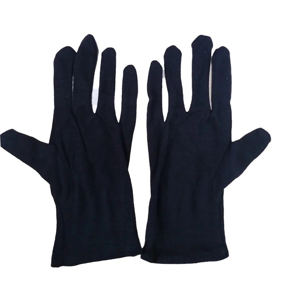 Attractive Price Custom Soft Comfortable Pure Cotton Material Daily Use Black Safety Gloves For Work