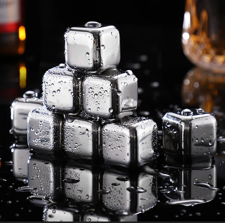 Bar accessories cooling stones food grade stainless steel 304 whiskey ice cube for cola red wine whiskey  drinks