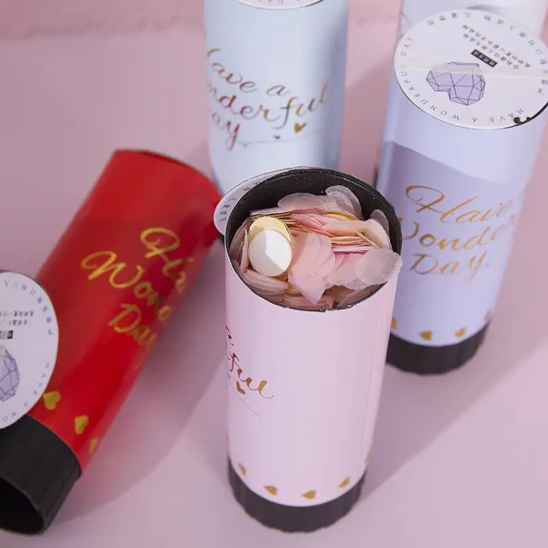 DIY Handheld Confetti Pop Cannon Streamers Spray Can Fireworks Tube Spring Salute Birthday Wedding Graduation Party
