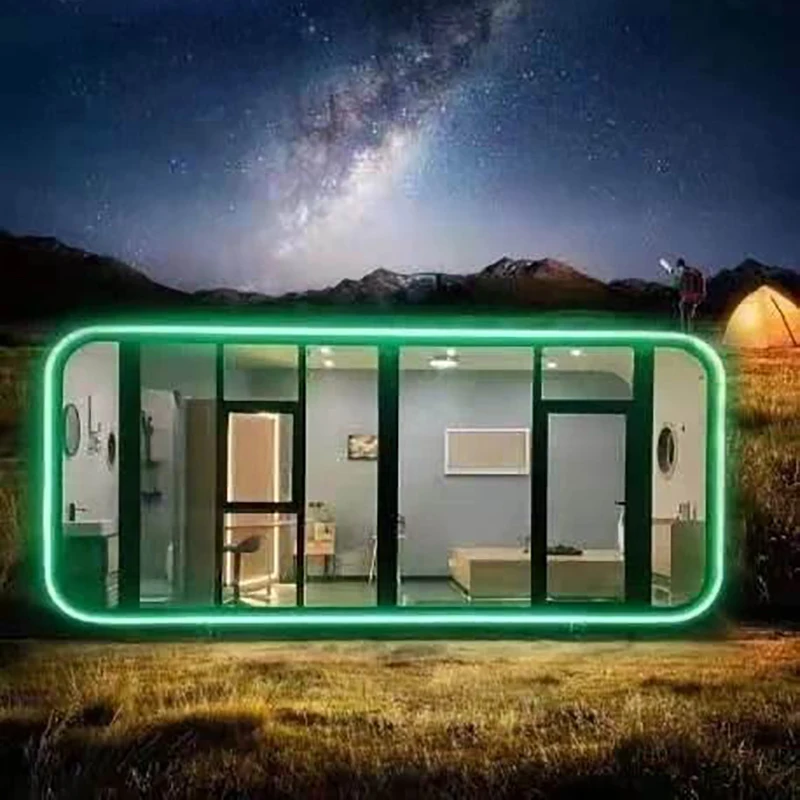 2024 Outdoor Office Pod Homes Prefabricated Modern Mobile Cabin Prefab House Capsule Home for Glamping