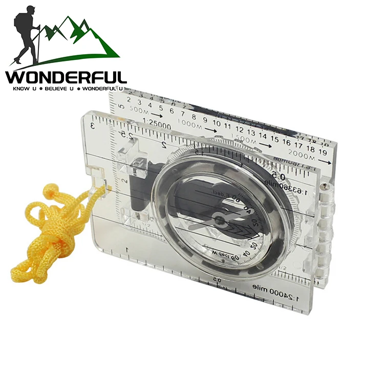Acrylic Pointing Guide Handheld Outdoor Sports Mini Transparent Pocket Folding Map Measure Orienteering Compass