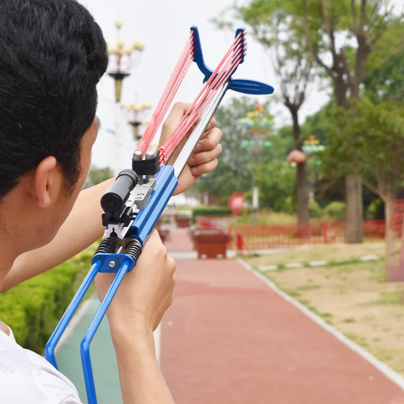 PIAOYU Hunting Metal Slingshot 12 Strands Of Rubber Band Outdoor Shooting Powerful Slingshot