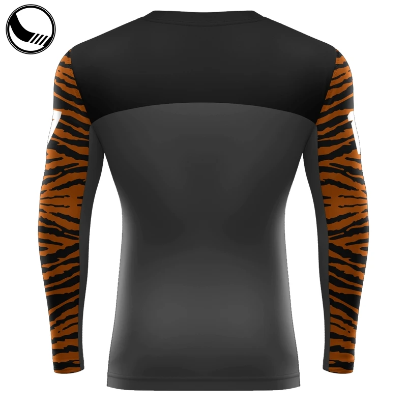 long sleeve men custom sublimated tattoo rash guard