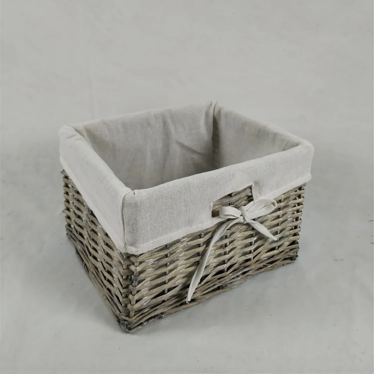 Vintage Grey Range - Two Drawer and Four Wicker Basket Storage Unit