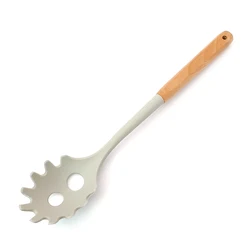 Новое поступление, модный набор из 8 силиконовых кухонных принадлежностей с деревянной ручкой из бука, кухонные принадлежности, набор силиконовой посуды