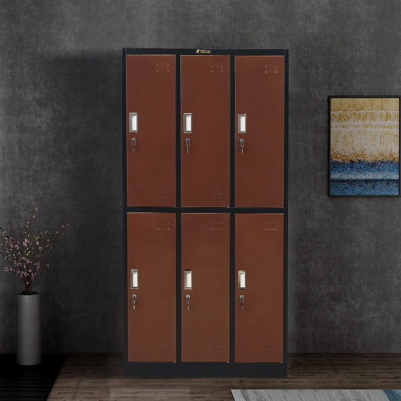 baby metal locker China bedroom 6 door hanging clothes iron cupboard modern in hotselling with key lock steel almirah