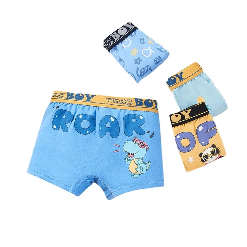 QR Casual Underwear Boys Teenage Kids Soft Cotton Shorts Panties Cartoon Underpants Children Boxers