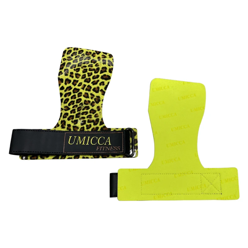 Umicca Crystal Leopard Print TPU Gymnastics Hand Grips Private Label Gymnastic Grip Custom Logo