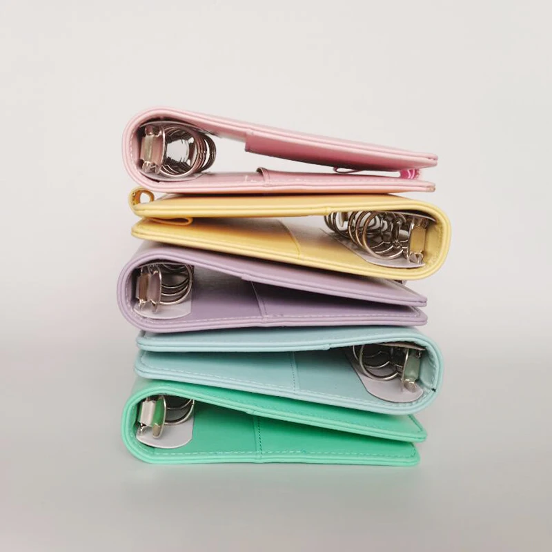 Dreamtop DTF275-1 wholesale 6 rings binder journal travel planner girls pink macaron leather notebook in A5 A6 size