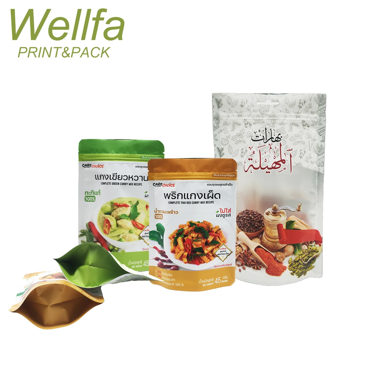 Фабричная упаковка OEM продукция пакеты из майлара на молнии для специй стоячий