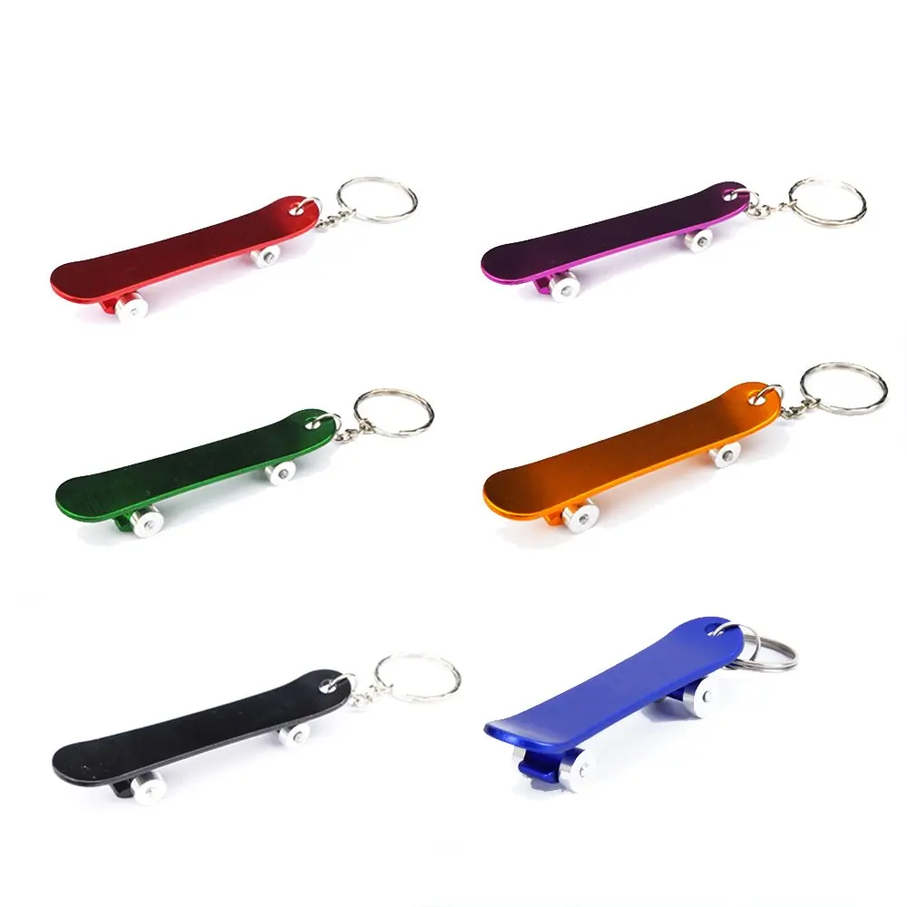 Multifunctional Outdoor EDC Opener Cute Skateboard Metal Bottle Opener Keychain Keyring Beer Bar Tool Christmas