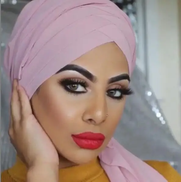 2022 Fashion Cross Front Chiffon Hijab Of Women Islamic Lady Modest Cross Chiffon Hijab plain chiffon scarves