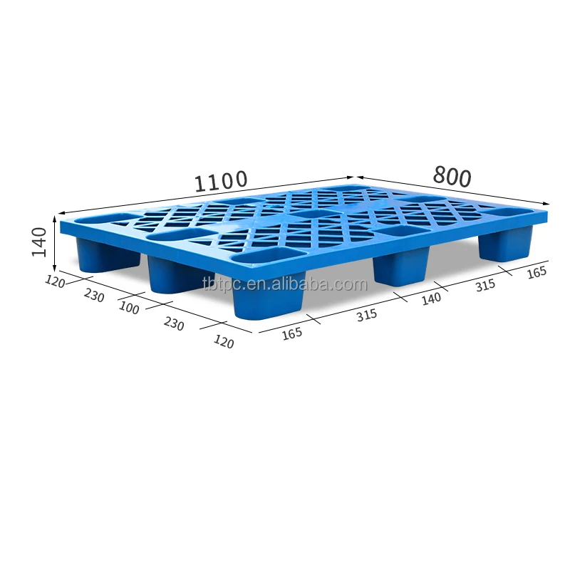 Heavy duty Anti-Slip 3 Skids Euro Durable Stackable Blue HDPE recycled material 1200X1000 cargoes plastic pallet Price